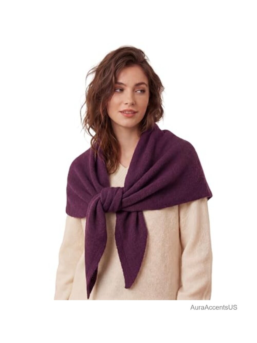 Knit Triangle Pashmina Shawl Wrap Polyester Shoulder Cover Up